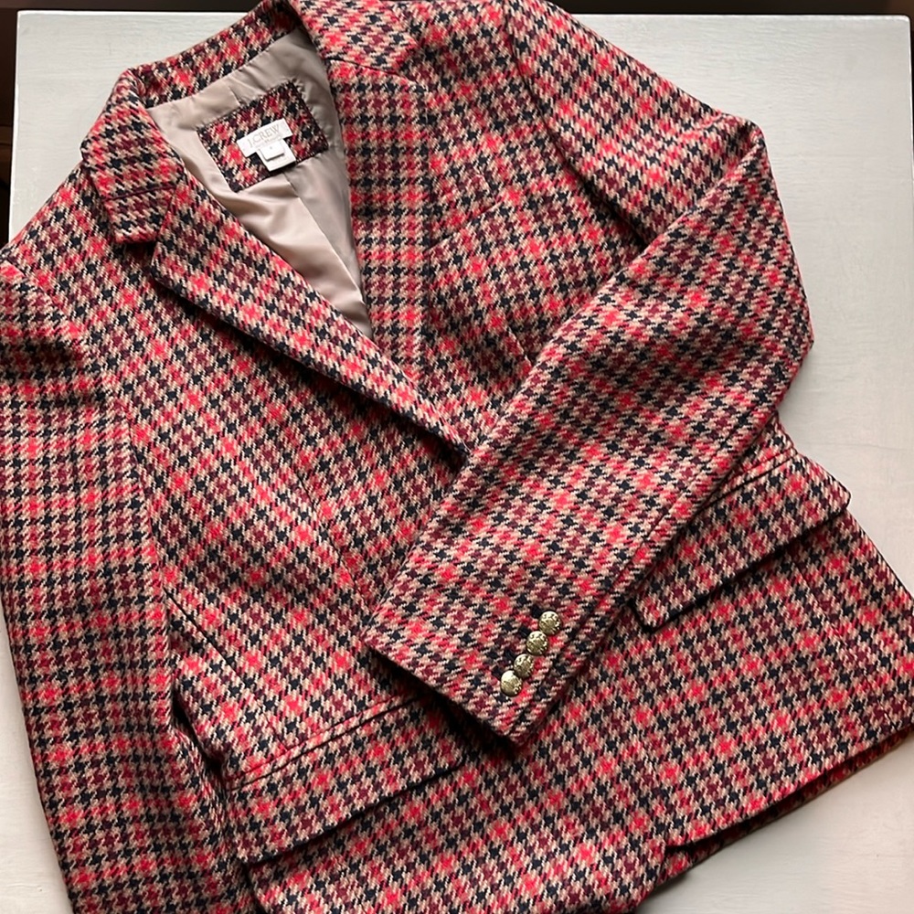 J.Crew School Boy blazer in houndstooth check. Style F5927 EUC size 8